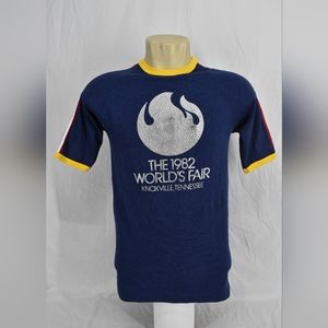 Vintage 80's Healthknit Printed T-Shirt  The 1982 World's Fair Knoxville,TN,Sz:L